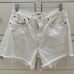 Agolde white cut off jean shorts size 28 excellent condition.